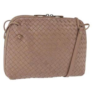Authentic BOTTEGA VENETA INTRECCIATO Shoulder Bag Leather Pink